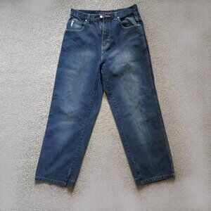 Vintage Koman Jeans Men 34x32 Dark Blue Baggy Loose Wide Leg Denim Y2K Skater